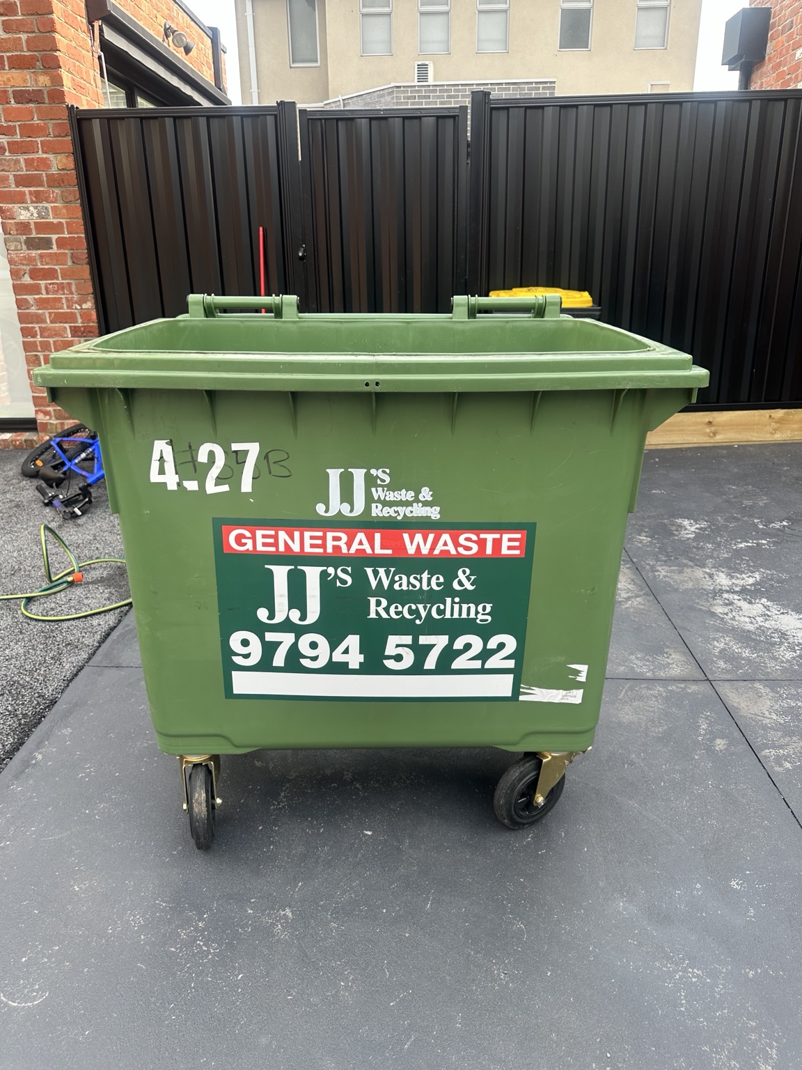 Commercial general waste bin cleaned inside and out
